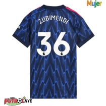 Camiseta Arsenal Martin Zubimendi #36 Visitante Equipación para mujer 2025-26 manga corta